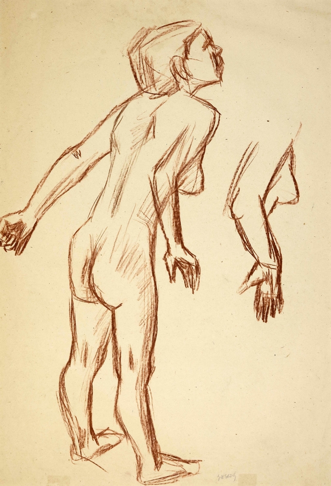 Auktionshaus Quentin Berlin  Zeichnungen Hubbuch  Karl  Weiblicher Akt. Um 1955.