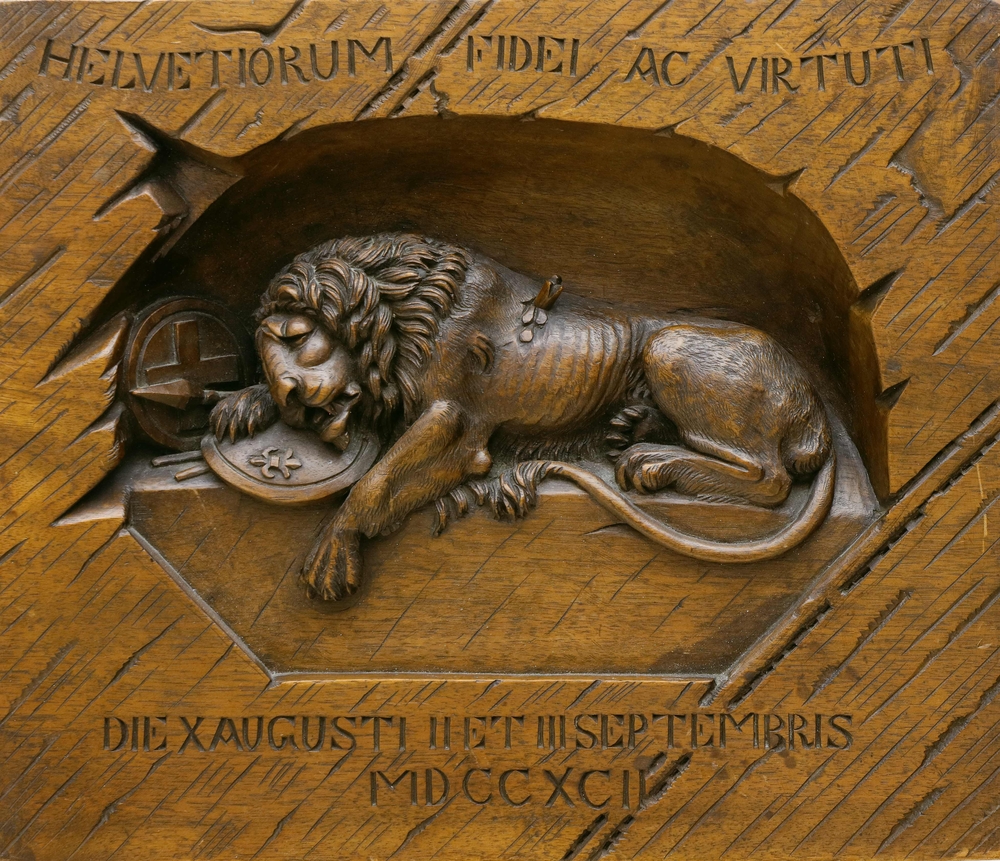 Auktionshaus Quentin Berlin  Skulptur Relief  Holz geschnitzt  Der Löwe von Luzern