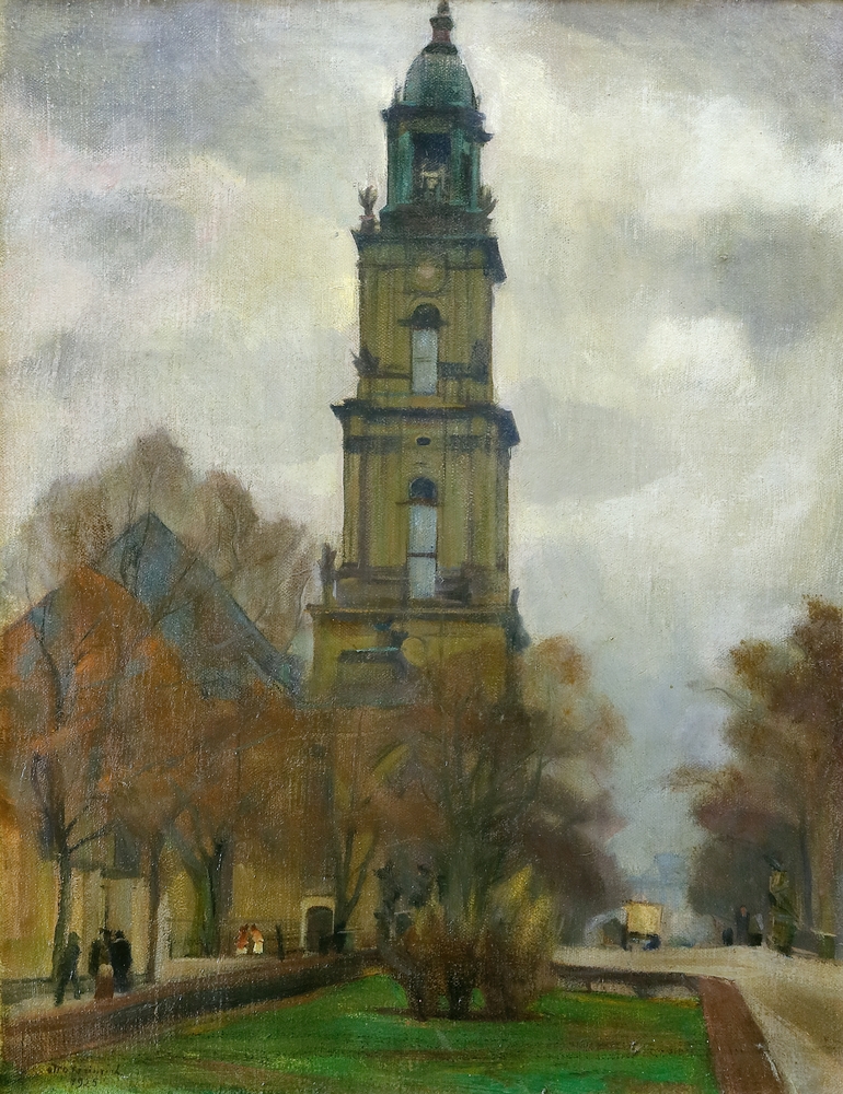 Auktionshaus Quentin Berlin  Gemälde Heinrich  Otto  Ansicht der Potsdamer Garnisionkirche im Herbst. 1925.