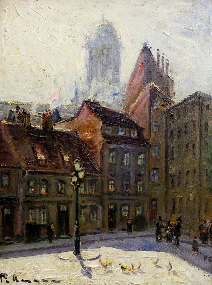 Auktionshaus Quentin Berlin  Gemälde Pallmann  Kurt  Der Große Jüdenhof in Alt-Berlin.