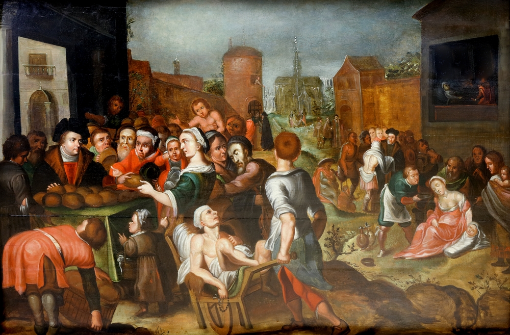 Auktionshaus Quentin Berlin  Gemälde Francken  Franz I.  Nachfolge  Die sieben Werke der Barmherzigkeit.