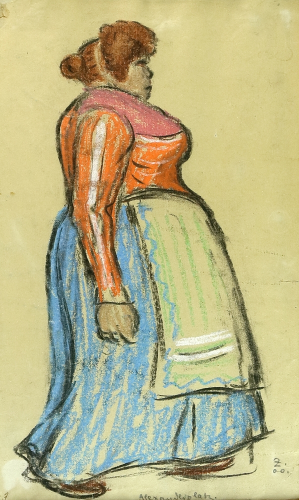 Auktionshaus Quentin Berlin  Zeichnungen Zille  Heinrich  Stehende Frau nach rechts.