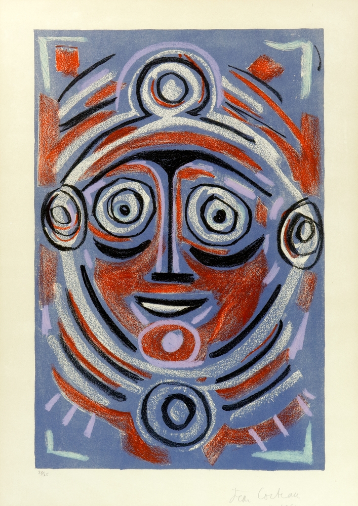 Auktionshaus Quentin Berlin  Künstlergrafik Cocteau  Jean  Maske. 1962