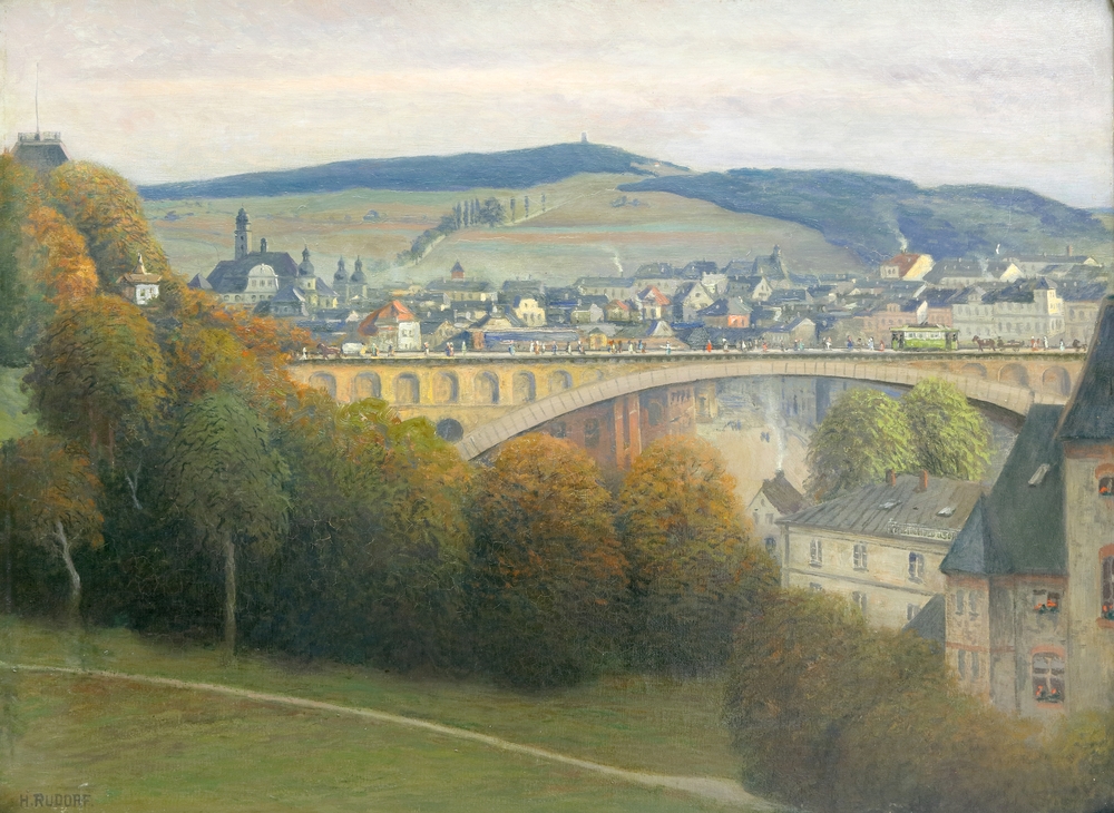 Auktionshaus Quentin Berlin  Gemälde Rudorf  Hermann  Ansicht von Alt Plauen. Um 1910