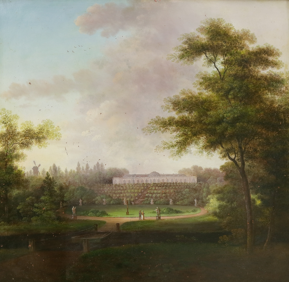 Auktionshaus Quentin Berlin  Gemälde Landschaftsmaler  wohl Meyer & Wried 1. Hälfte 19. Jh.  Ansicht des Schloßes zu Sans Souci.