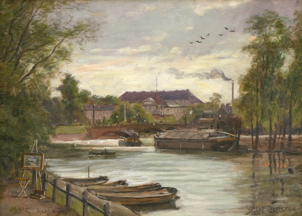 Auktionshaus Quentin Berlin  Gemälde Monogrammist AvS  Berlin  1919  Schloss Bellevue.