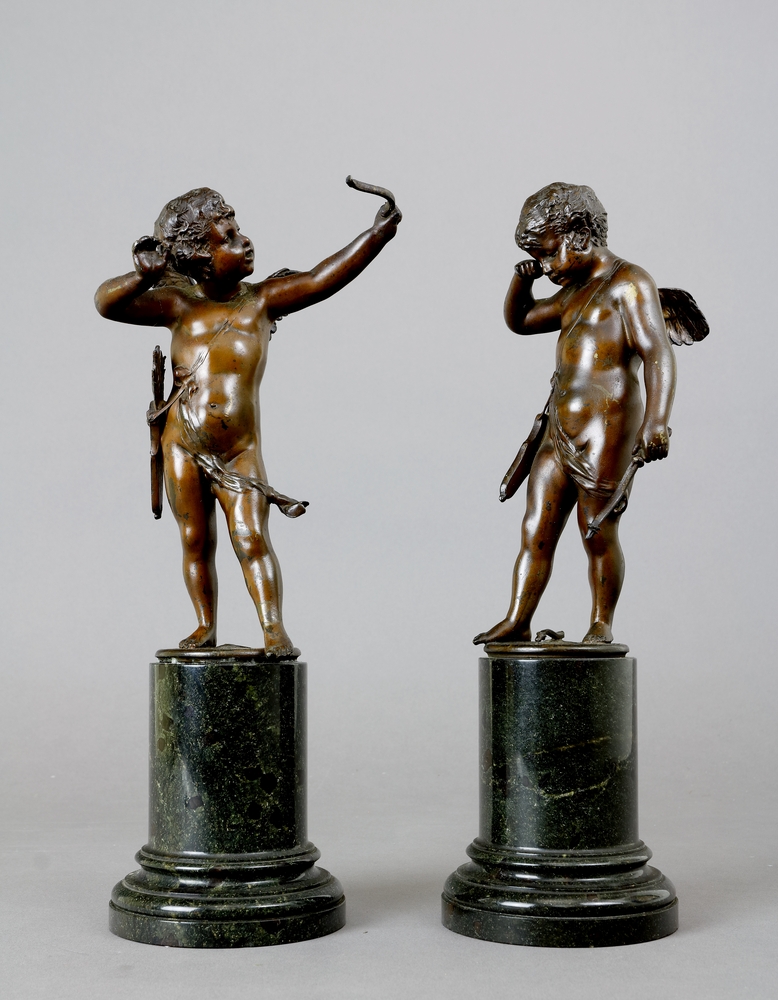 Auktionshaus Quentin Berlin  Skulptur Putten  ein Paar  Bronze  Ende 19. Jh.