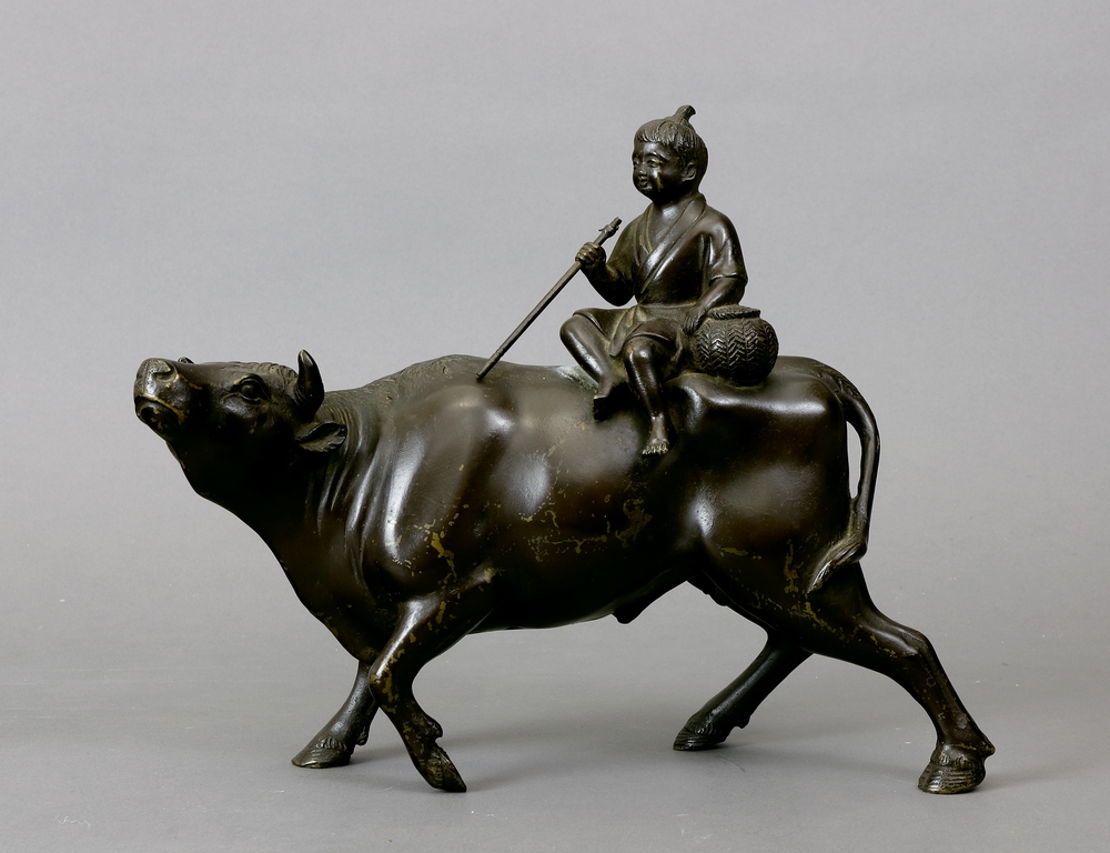 Auktionshaus Quentin Berlin  Asiatika Japan  Figurengruppe  Meiji  Büffelreiter