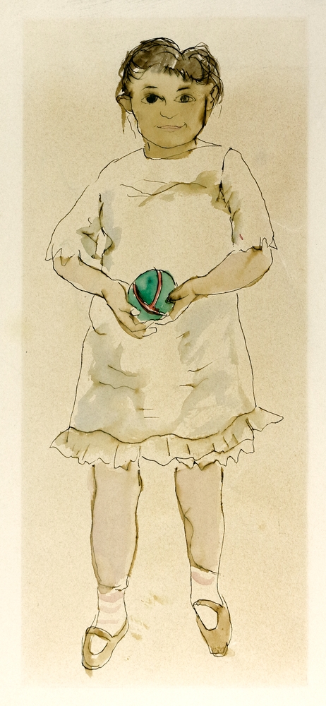 Auktionshaus Quentin Berlin  Zeichnungen Rágóczy  Joachim  Mädchen mit grünem Ball. Um 1925