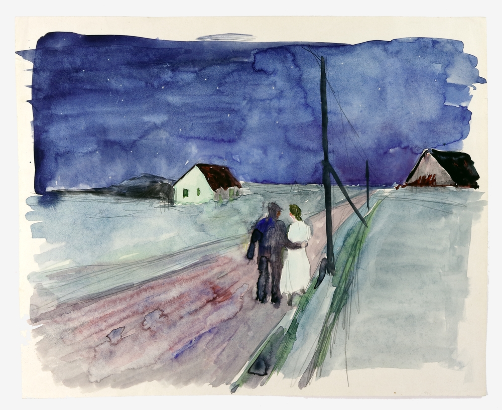 Auktionshaus Quentin Berlin  Zeichnungen Rágóczy  Joachim  Sylter Landschaft mit Paar.