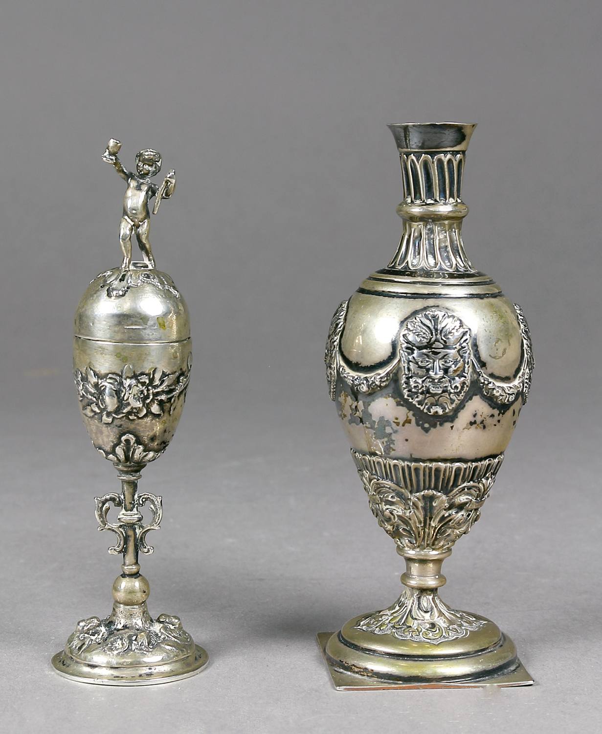 Auktionshaus Quentin Berlin  Silber Miniatur-Pokal und Miniatur-Vase  Silber  19. Jh. oder Ã¤lter
