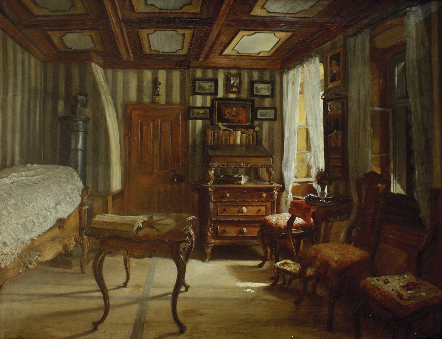 Auktionshaus Quentin Berlin Rosenthal  Toby Edward (1848 New Haven - 1917 MÃ¼nchen) Barockes Interieur. Ãl auf Leinwand. 72 x 87 cm. Links unten monogrammiert sowie bezeichn