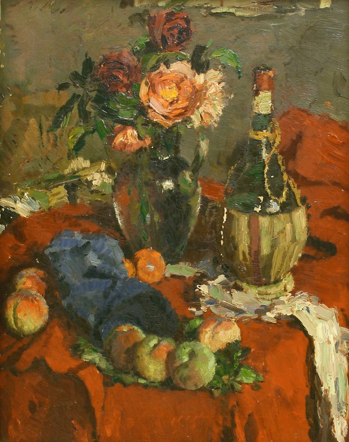 Auktionshaus Quentin Berlin  Gemälde Muhrmann  Ludwig  Stillleben. Vase mit Rosenstrauß