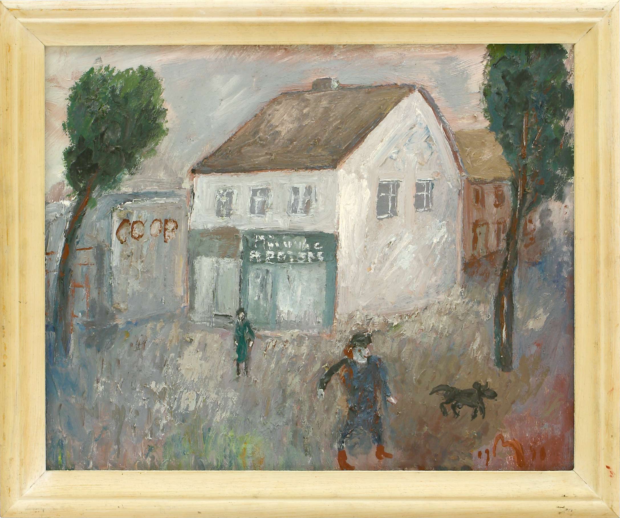 Auktionshaus Quentin Berlin  Gemälde MÃ¼hlenhaupt  Kurt  fÃ¼r Hannelore zum Geburtstag die kleine Apotheke. 1990