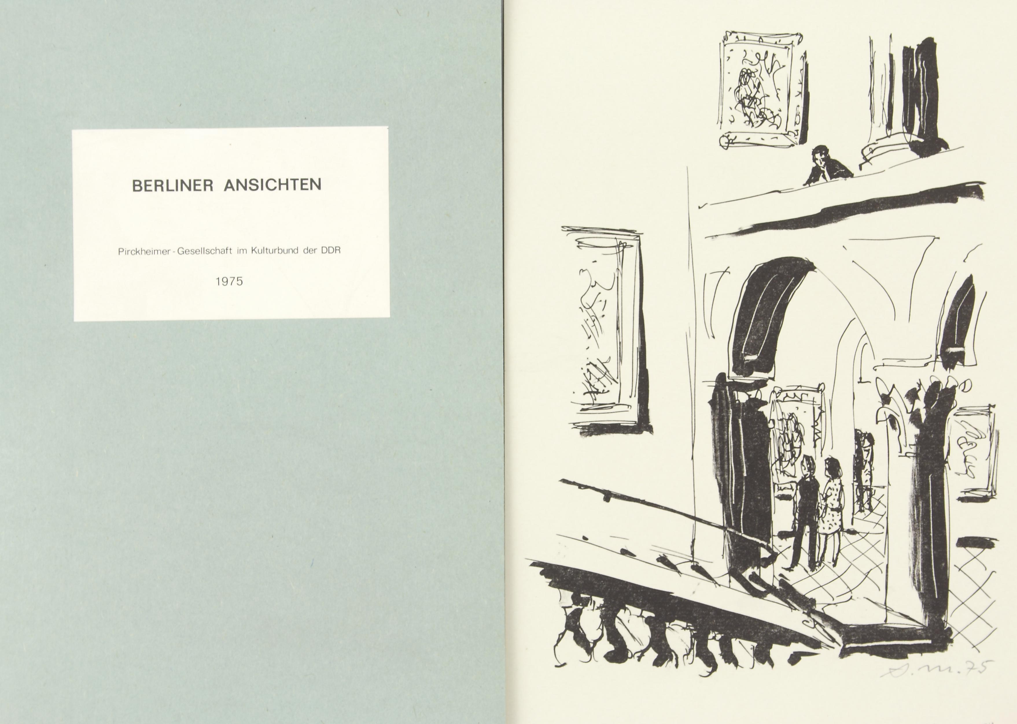 Auktionshaus Quentin Berlin  Künstlergrafik Mappenwerk  Berliner Ansichten / Graphik - Mappe für die Teilnehmer des Jahrestreffens der Pirckheimer - Gesellschaft im Kulturbund der DDR. Berlin  