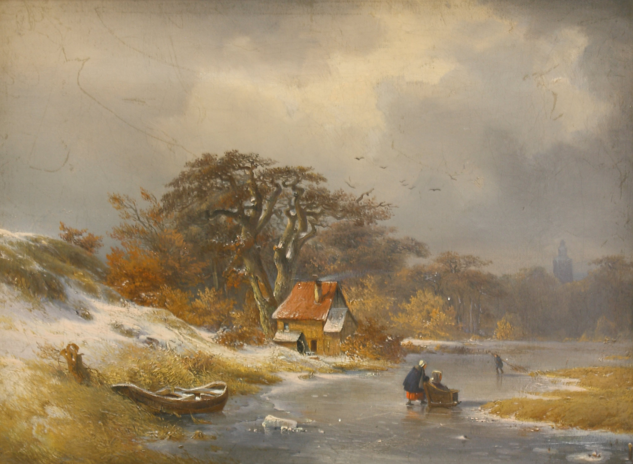 Auktionshaus Quentin Berlin Hilgers  Carl  Winterlandschaft mit verschneitem Ufer. 1842