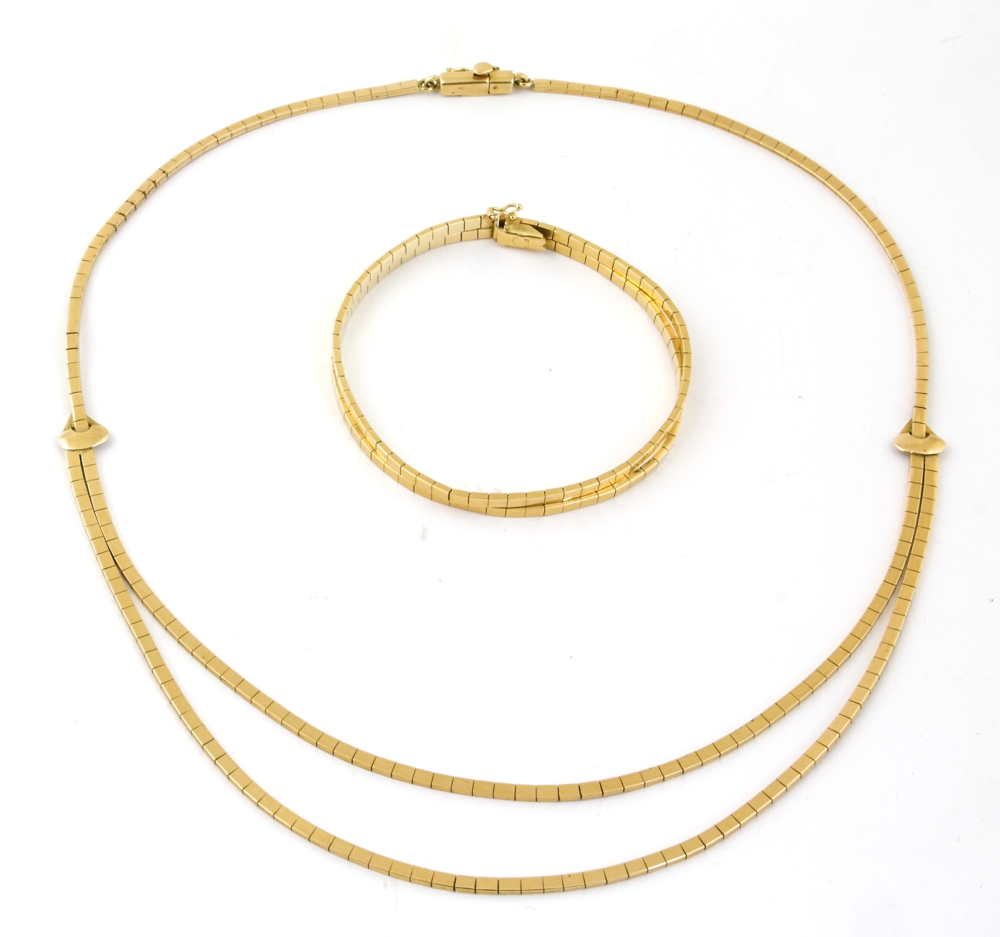 Auktionshaus Quentin Berlin Halskette und Armband  750er RosÃ©gold  zwei Teile
