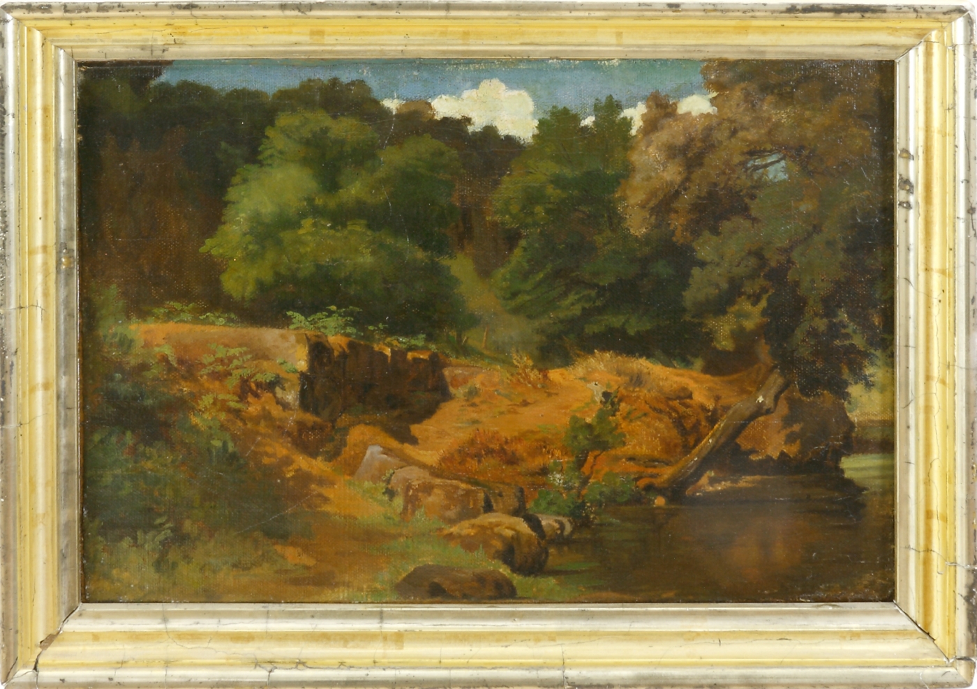 Auktionshaus Quentin Berlin  Gemälde Jerichau  Harald  Klippefremspring (Felsformation  Landschaftsstudie)