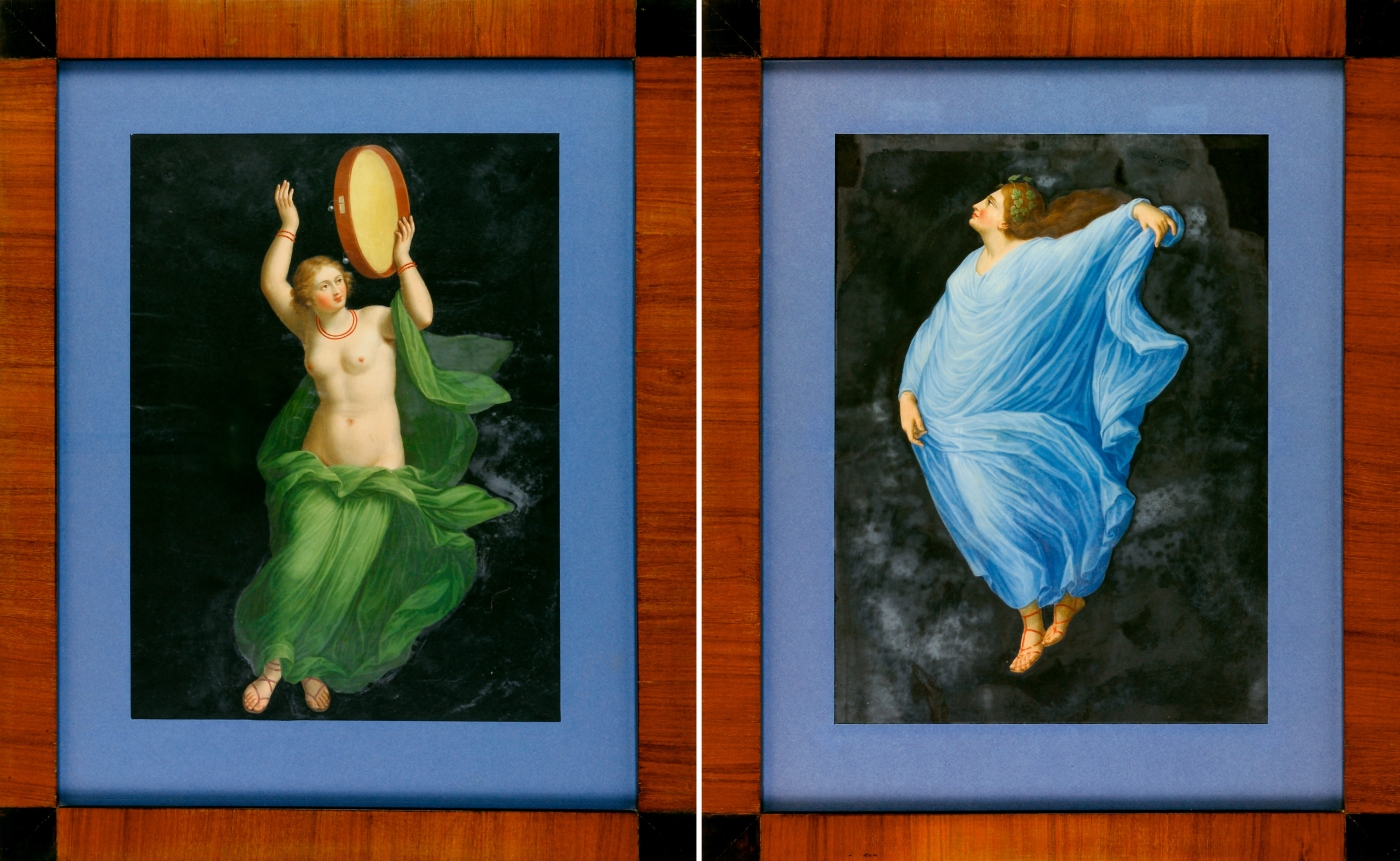 Auktionshaus Quentin Berlin Maestri  Michelangelo  Weibliche Allegorien (Donne velate). Zwei Gouachen