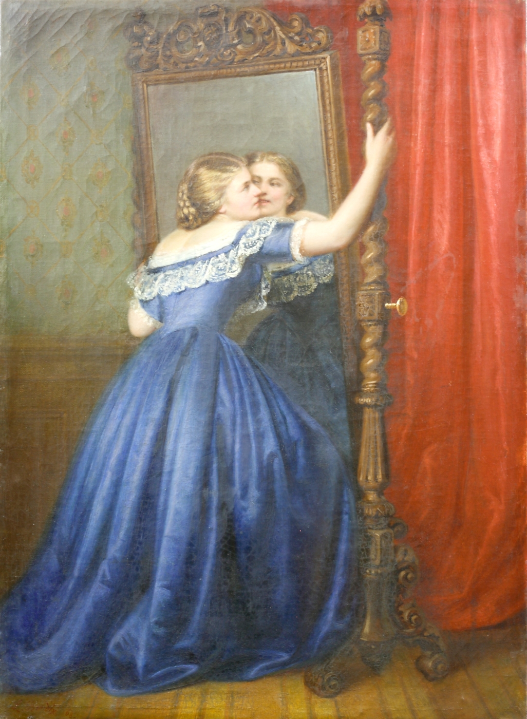 Auktionshaus Quentin Berlin Bendix  Leopold  SchÃ¶ne Frau  ihr Spiegelbild betrachtend. (18)68
