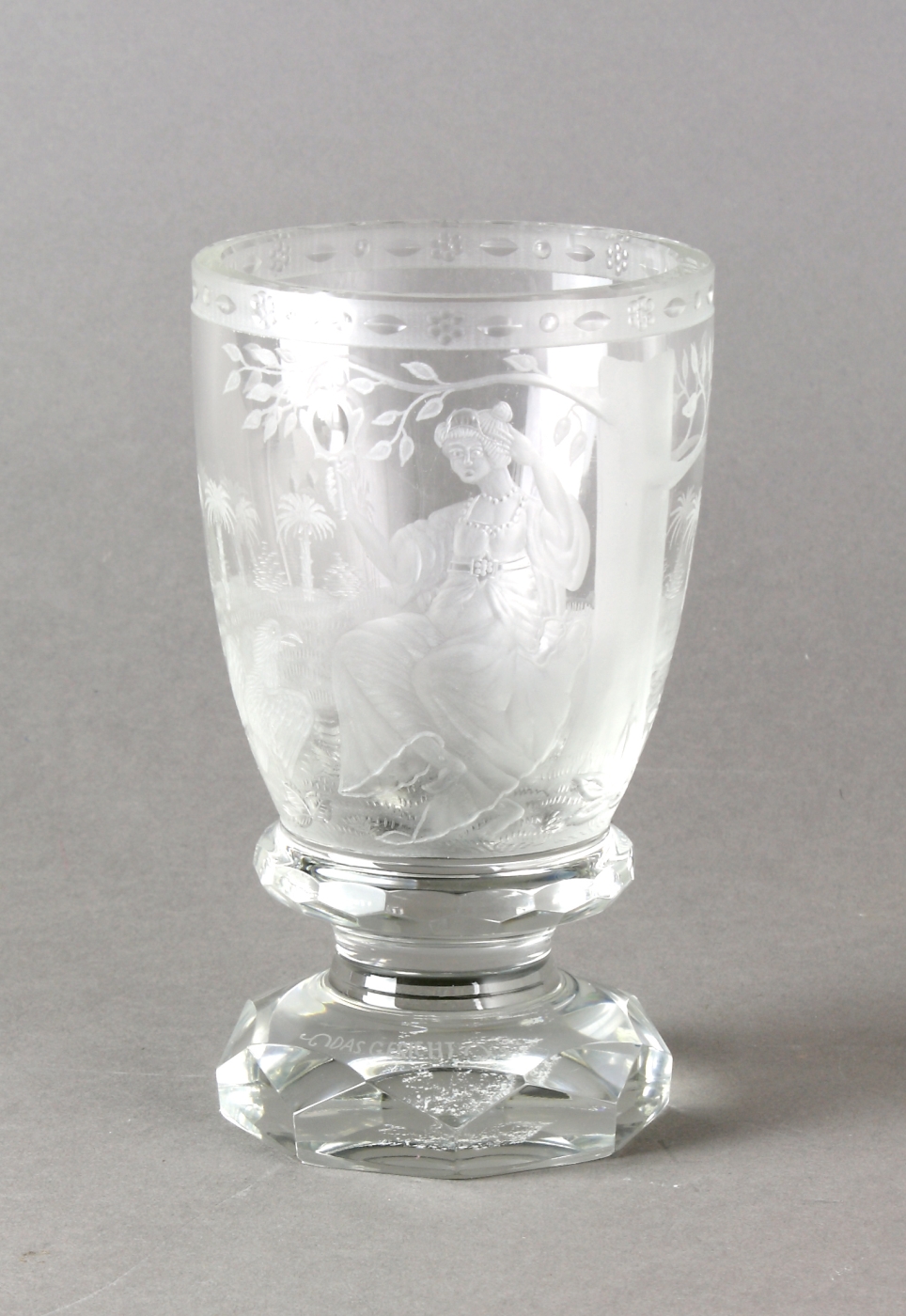 Auktionshaus Quentin Berlin  Glas Pokal  Kristall  Das Gesicht  um 1800