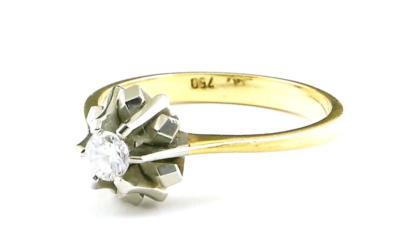 Auktionshaus Quentin Berlin Ring  750er GG/WG rhodiniert  mit einem Diamanten