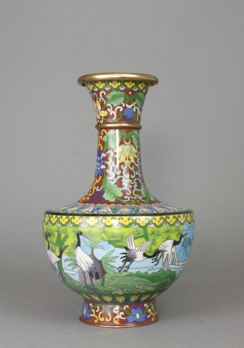 Auktionshaus Quentin Berlin  Möbel / Einrichtungsgegenstände China  Vase  CloisonnÃ©