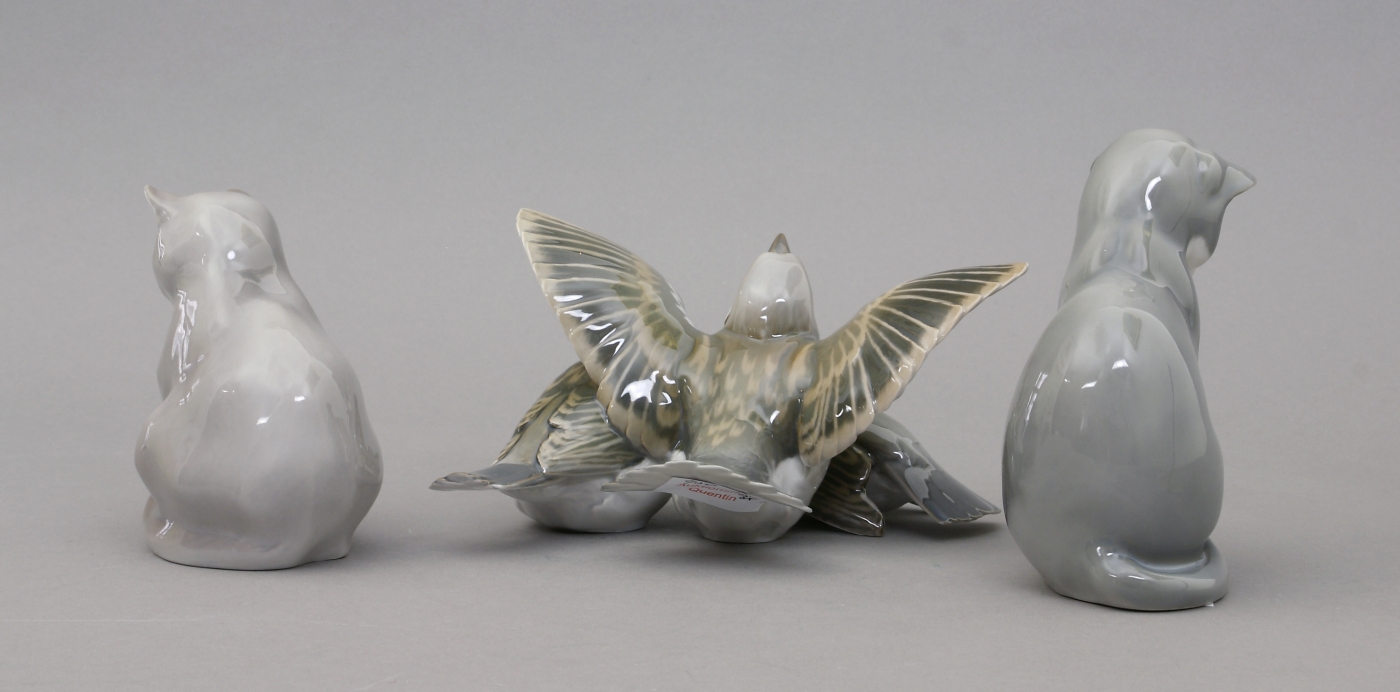 Auktionshaus Quentin Berlin  Porzellan / Fayence Figuren  Bing & Gröndahl  Dänemark  1960 - 1970  drei Stück
