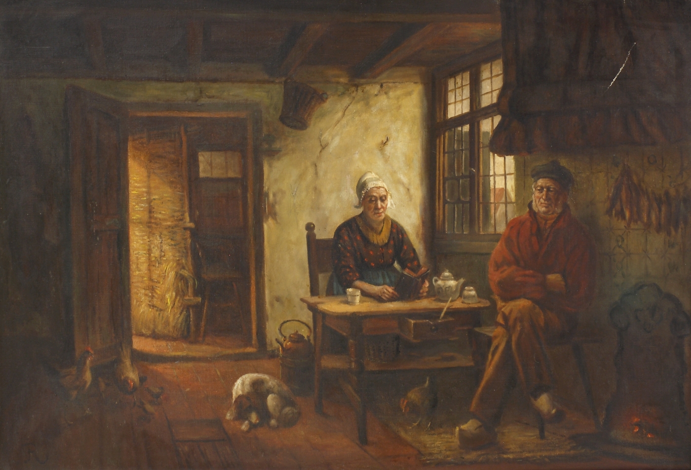 Auktionshaus Quentin Berlin Jordan  Rudolf  zugeschr.  HollÃ¤ndisches Interieur  Vesperstunde