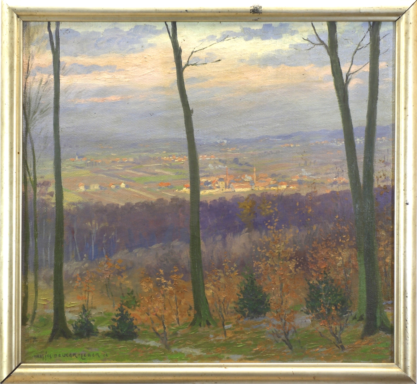 Auktionshaus Quentin Berlin Becker-Leber  Hans Josef  Blick von einer AnhÃ¶he (Weserberglandschaft ?). 1920er Jahre