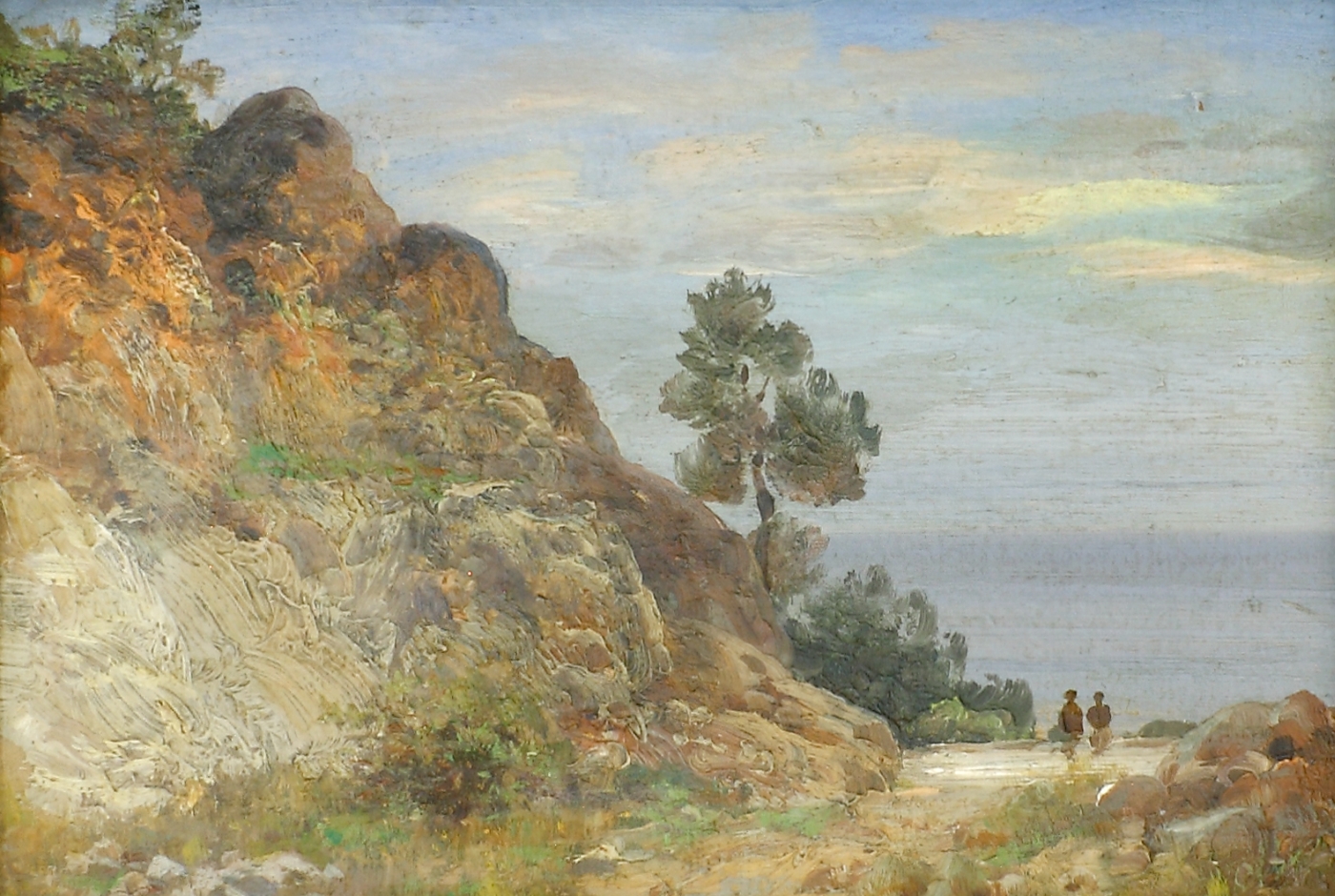 Auktionshaus Quentin Berlin Wuttke  Carl  SÃ¼dlÃ¤ndische KÃ¼stenlandschaft mit zwei Personen