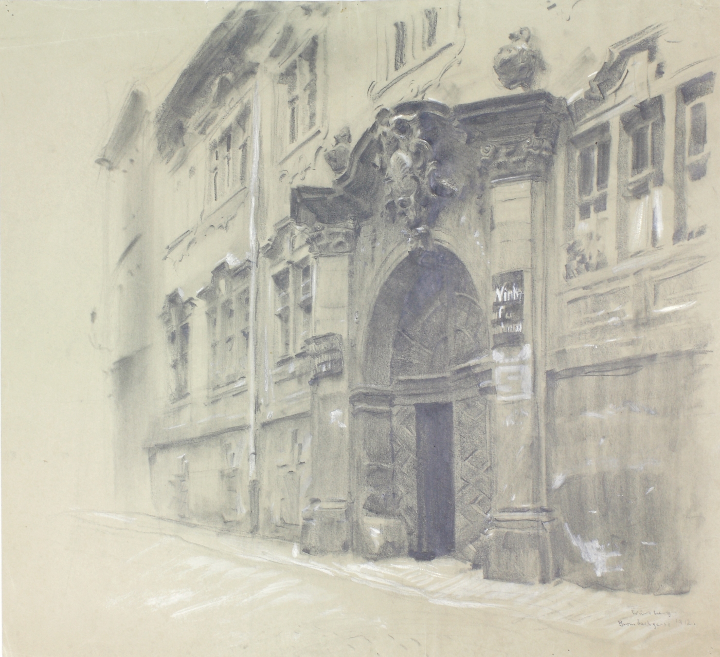 Auktionshaus Quentin Berlin  Zeichnungen Heinrich  Otto  Bronnbachergasse in WÃ¼rzburg. 1912