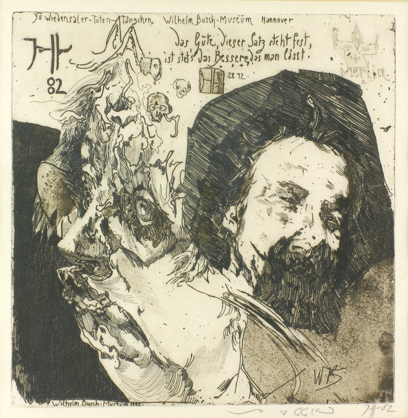Auktionshaus Quentin Berlin  Künstlergrafik Janssen  Horst  Zu Wiedensaler-Toten-Tänzchen. 1982