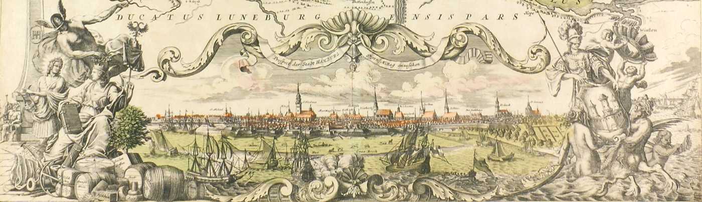 Auktionshaus Quentin Berlin  Dekorative Grafik Landkarte  Hamburg  Johann Baptist Homann  Nürnberg  um 1710
