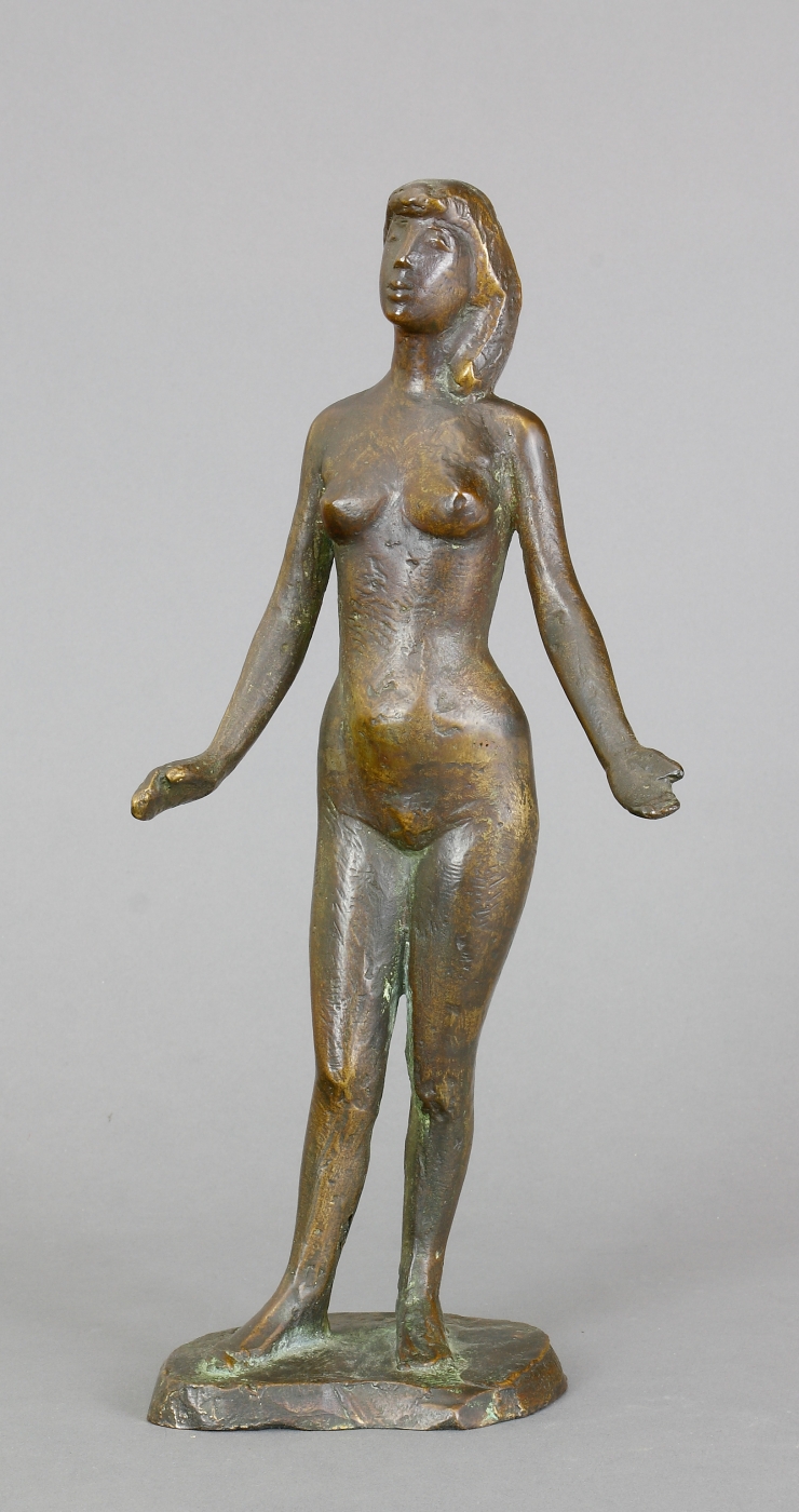 Auktionshaus Quentin Berlin  Skulptur HÃ¤hnel  Helga  Stehender weiblicher Akt. 1989