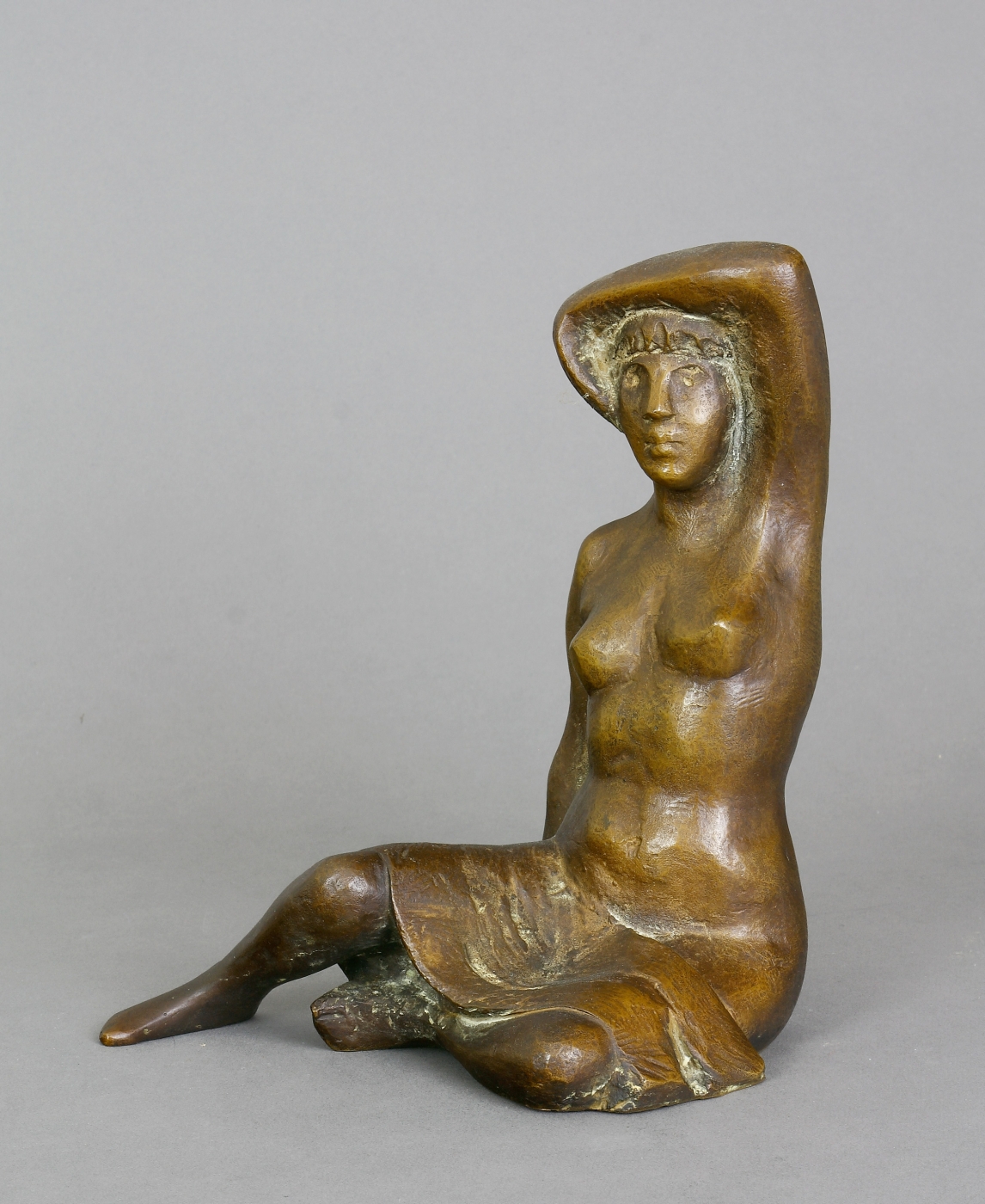 Auktionshaus Quentin Berlin  Skulptur HÃ¤hnel  Helga  Sitzender weiblicher Halbakt. 1988