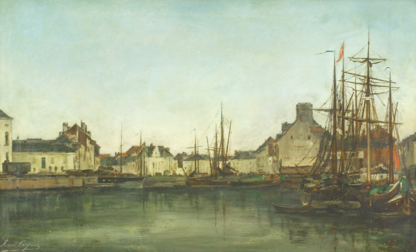 Auktionshaus Quentin Berlin  Gemälde Landschaftsmaler  Frankreich  19. Jh.  Im Hafen