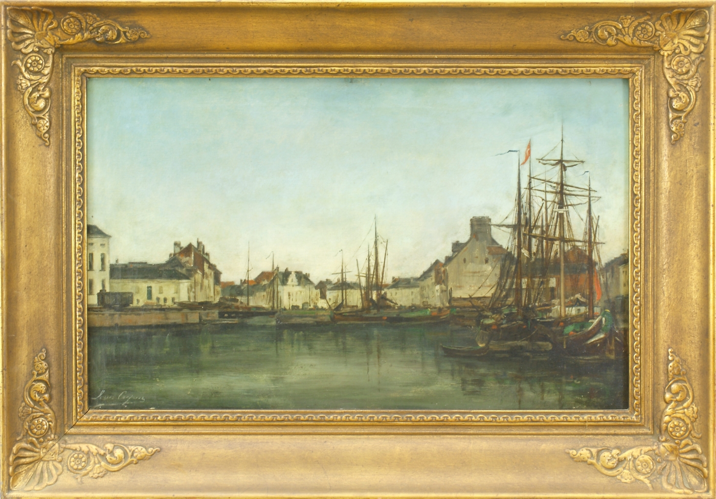 Auktionshaus Quentin Berlin  Gemälde Landschaftsmaler  Frankreich  19. Jh.  Im Hafen