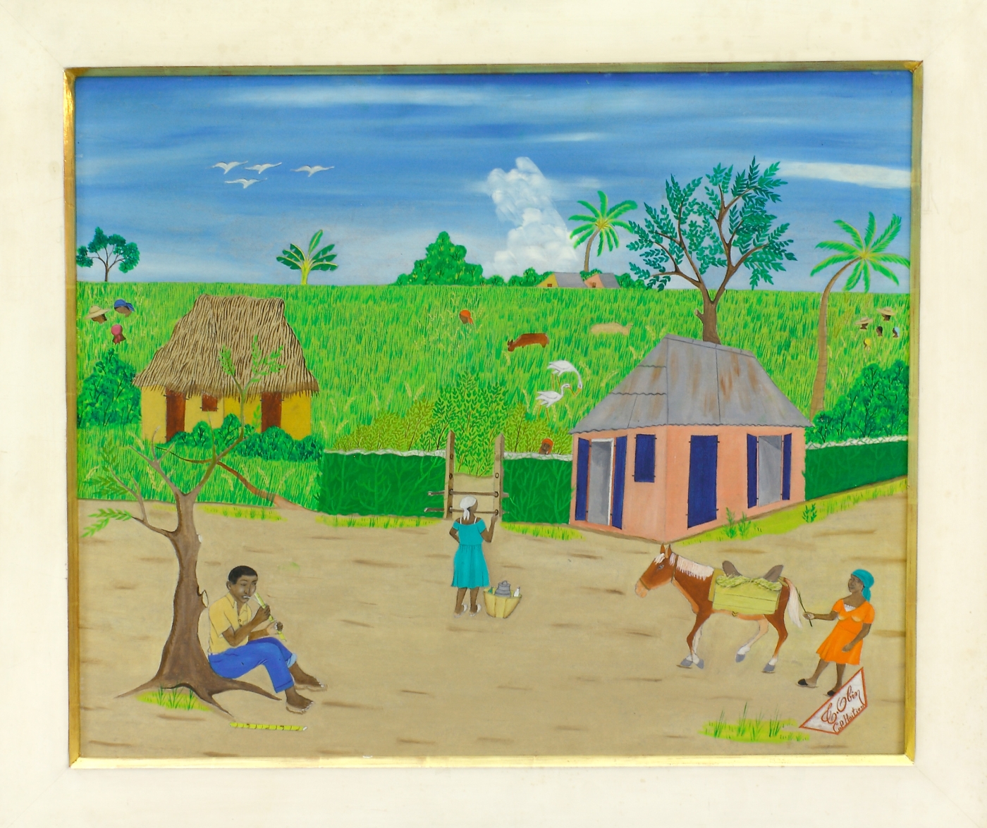 Auktionshaus Quentin Berlin  Gemälde Obin  Henry-Claude  Ohne Titel (Haitianische StraÃenszene)