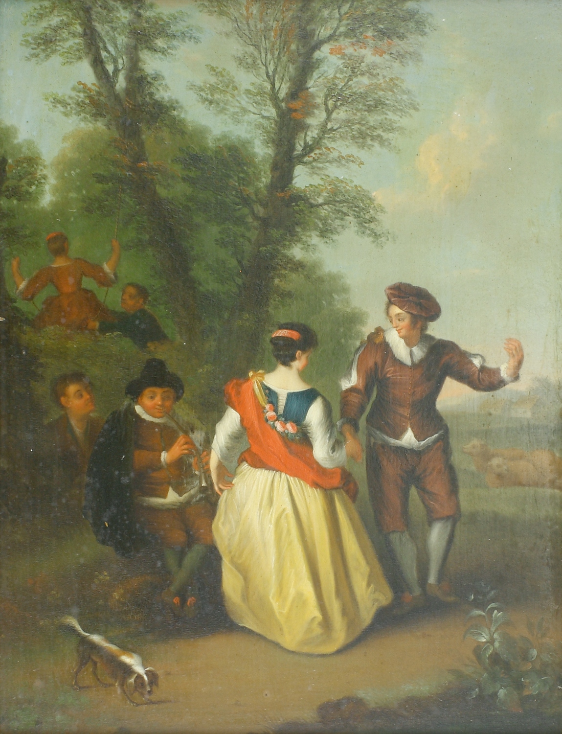 Auktionshaus Quentin Berlin  Gemälde FranzÃ¶sische Schule  nach Antoine Watteau  Le Vielleur oder TÃ¤nzchen im Park