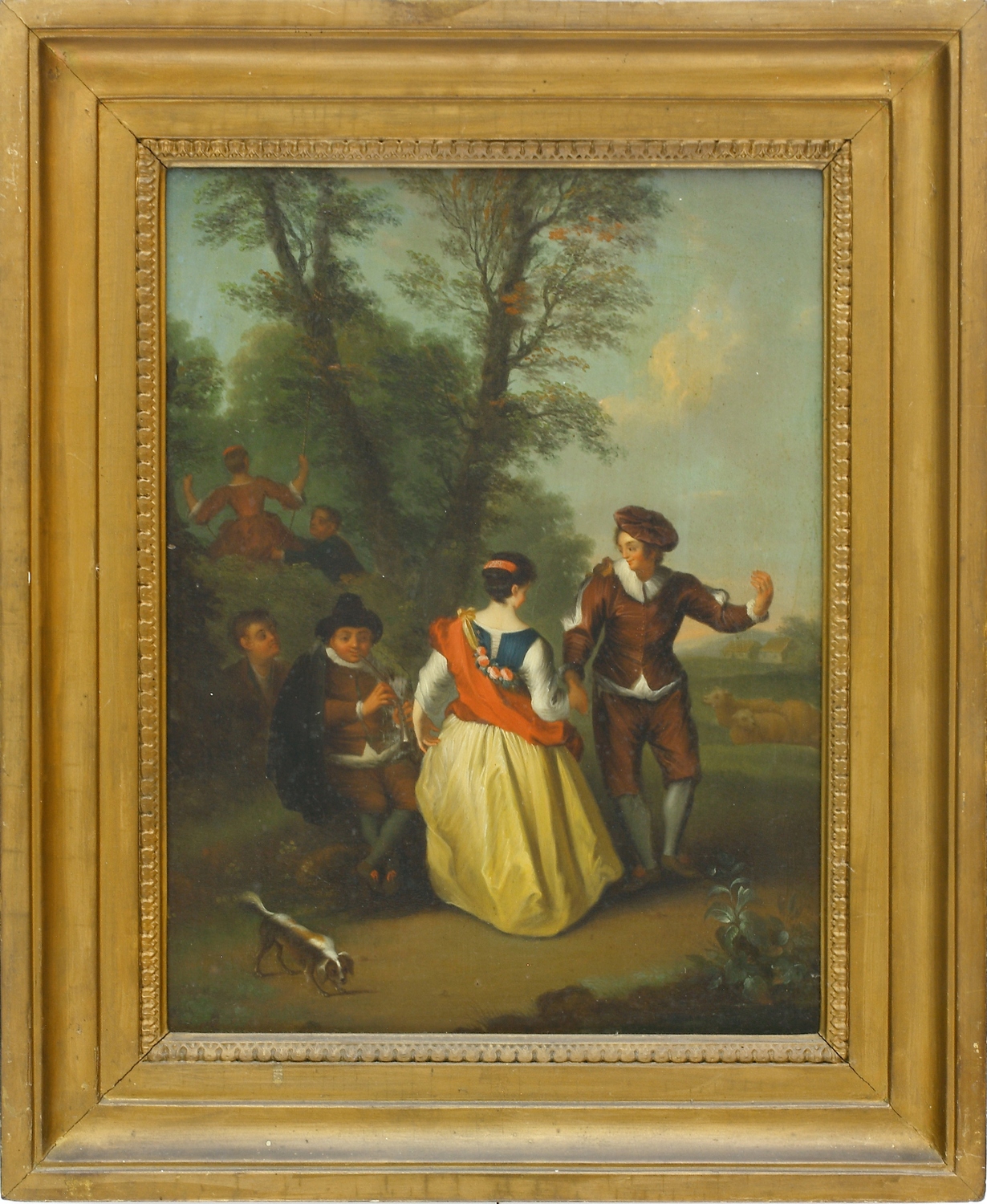Auktionshaus Quentin Berlin  Gemälde FranzÃ¶sische Schule  nach Antoine Watteau  Le Vielleur oder TÃ¤nzchen im Park