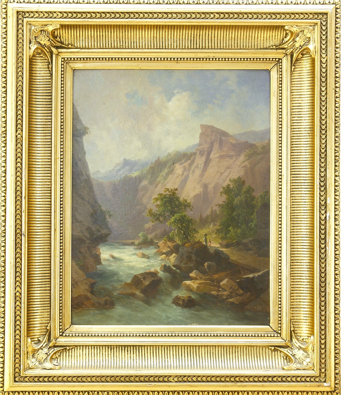 Auktionshaus Quentin Berlin  Gemälde Geyer  Georg  Partie im Gebirge. 1887