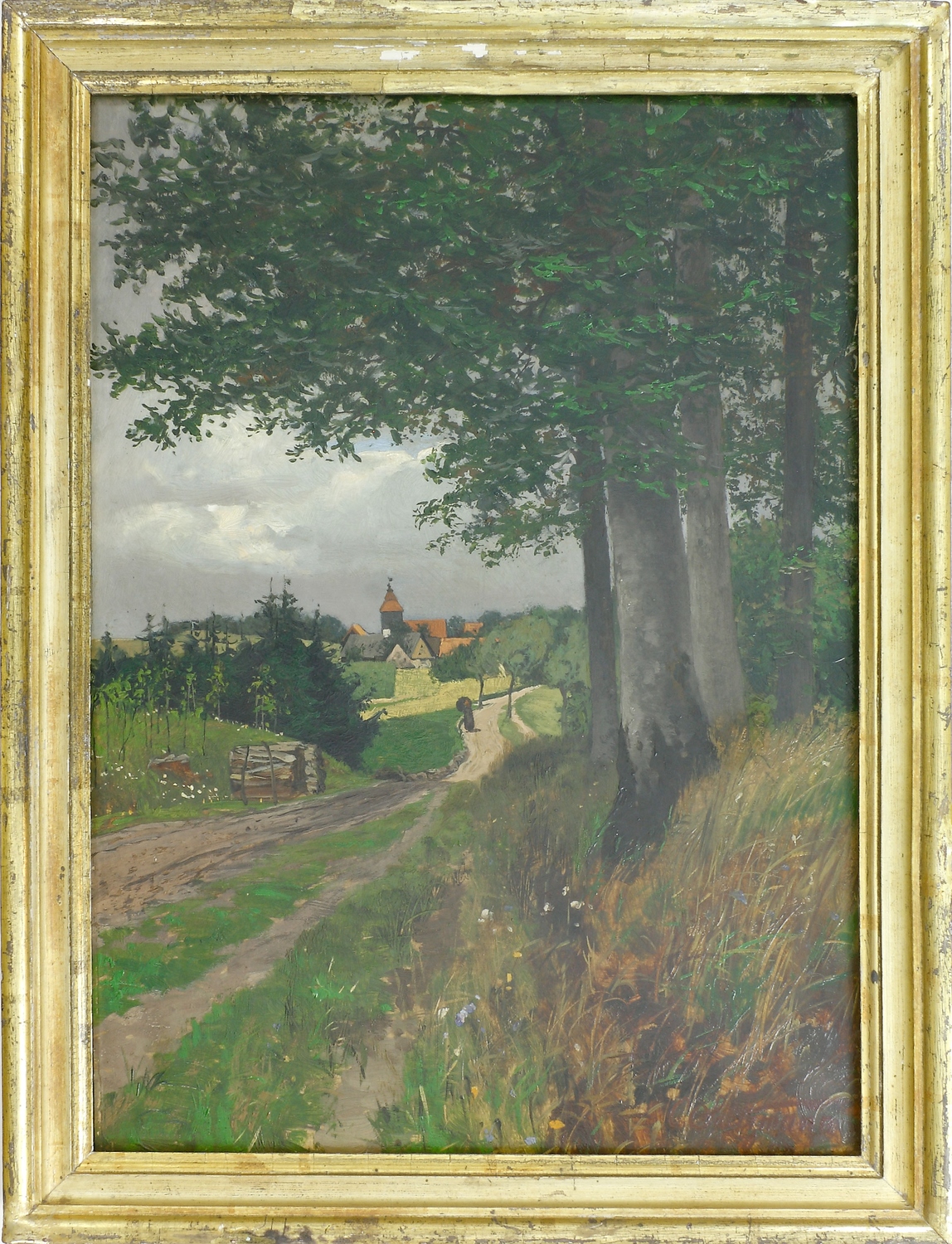 Auktionshaus Quentin Berlin  Gemälde Saltzmann  Carl  Zur Erinnerung an Moltzow (Mecklenburg Vorpommern). 1887