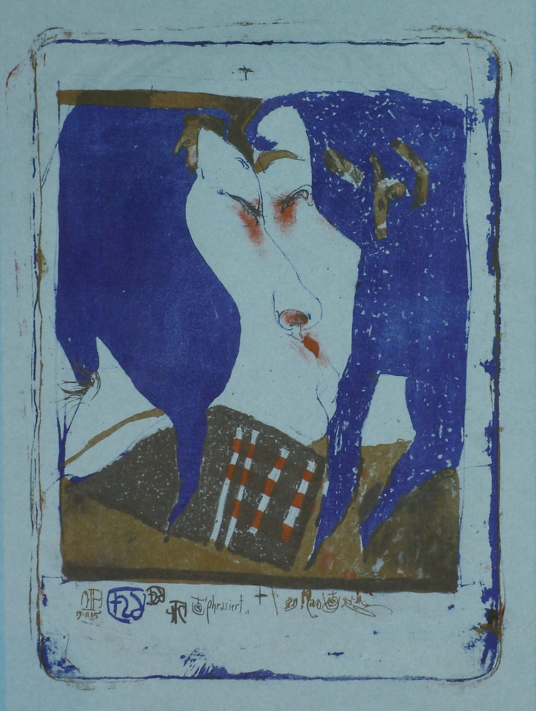 Auktionshaus Quentin Berlin  Künstlergrafik Janssen  Horst  Nao-phrasiert (Der Kuß). 1985