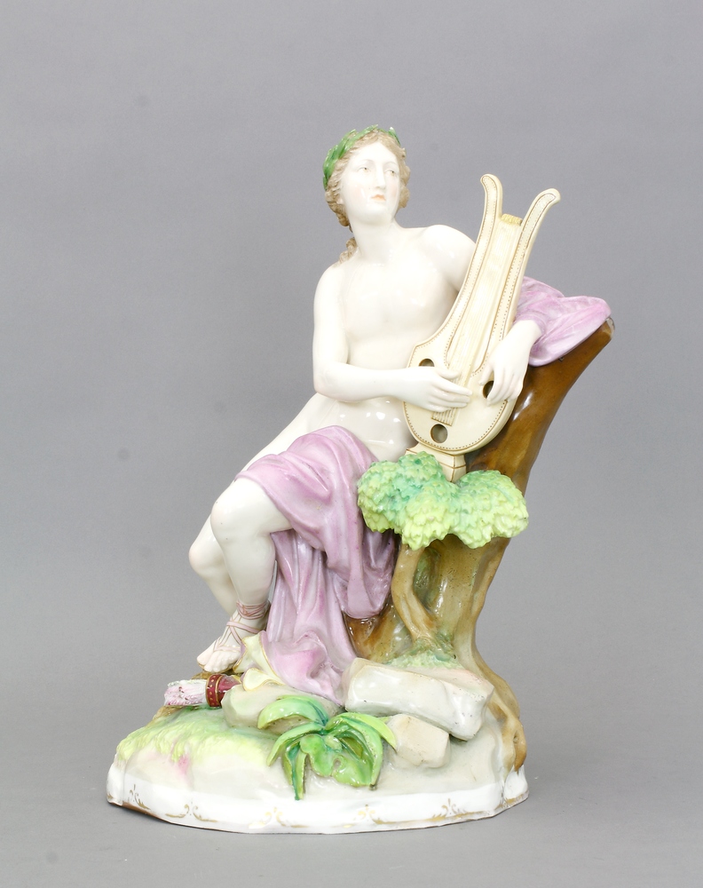 Auktionshaus Quentin Berlin  Porzellan / Fayence Figur  Ernst Wahliss  Wien (1837-1900)  Orpheus mit Leier