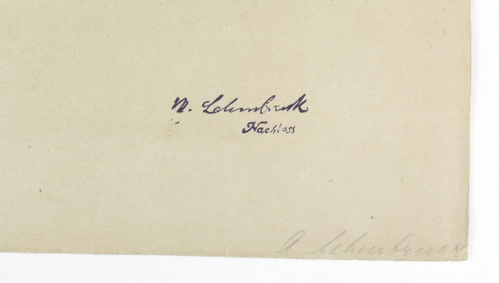 Auktionshaus Quentin Berlin  Künstlergrafik Lehmbruck  Wilhelm  Mutter und Kind III. 1917