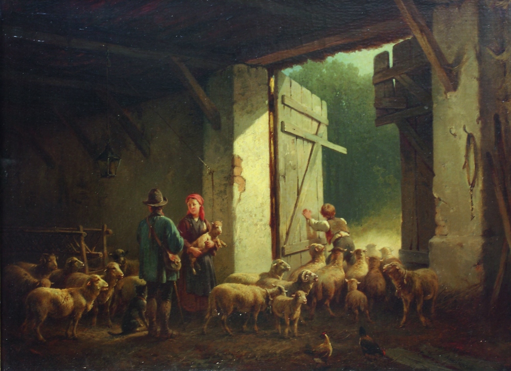 Auktionshaus Quentin Berlin  Gemälde Rentzell  August von  Ungeduldige Schafe