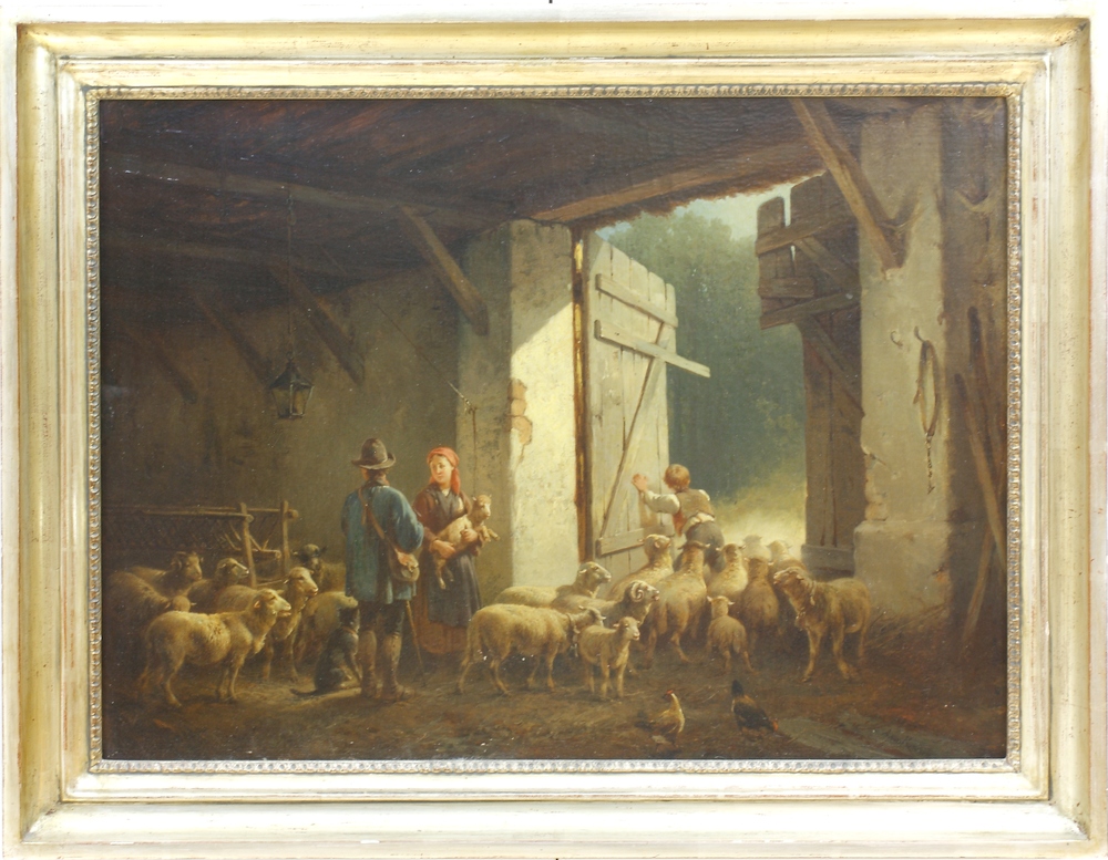 Auktionshaus Quentin Berlin  Gemälde Rentzell  August von  Ungeduldige Schafe