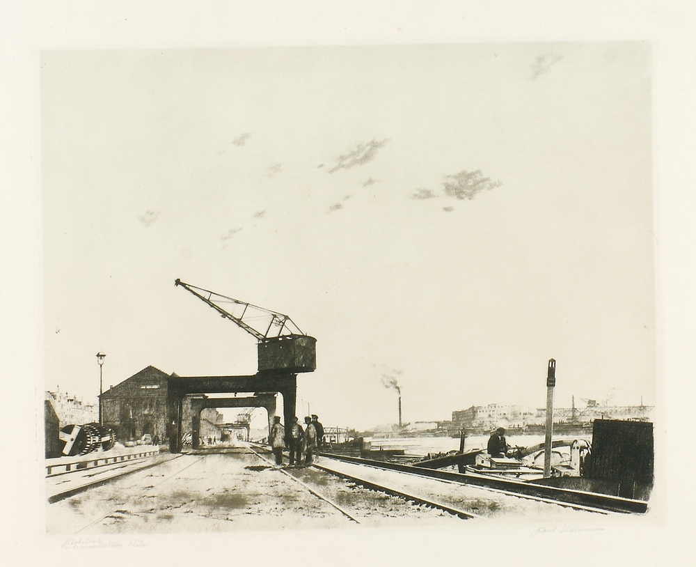 Auktionshaus Quentin Berlin  Künstlergrafik Herrmann  Paul  gen. Henri Héran  Aus der Mappe ''Häfen Berlin''. 6 Bll.