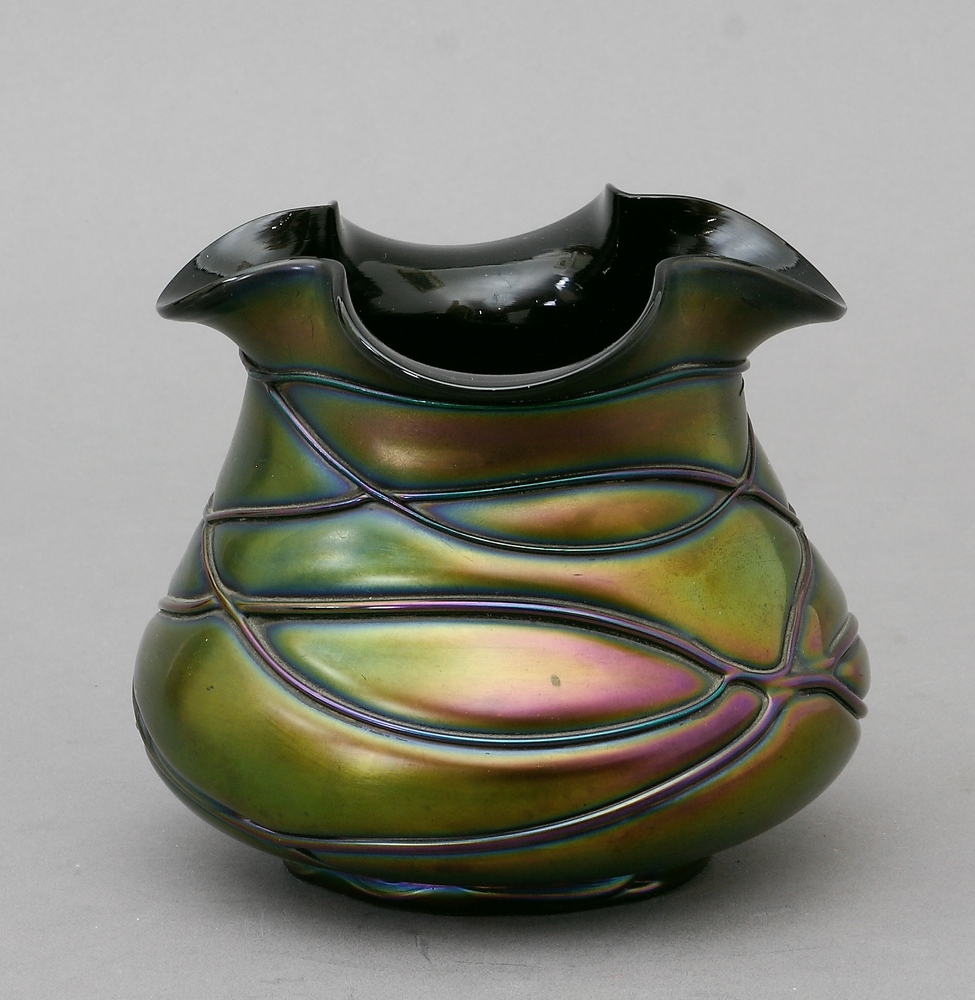 Auktionshaus Quentin Berlin  Glas Vase  Pallme-König  Steinschönau und Kosten bei Teplitz/Nordböhmen  Jugendstil  um 1900